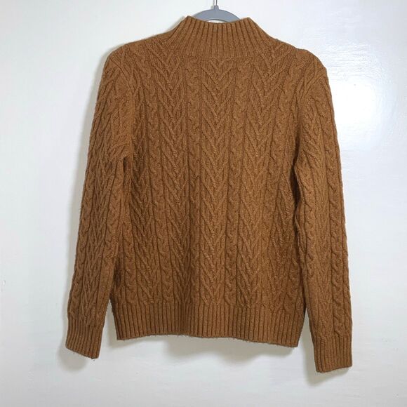 On 34th Women's Cozy Cable-Knit Crewneck Sweater AC2 Bright Orange Size M - Picture 3 of 9